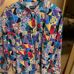 Men's Colorful Geometric Button Down Shirt
